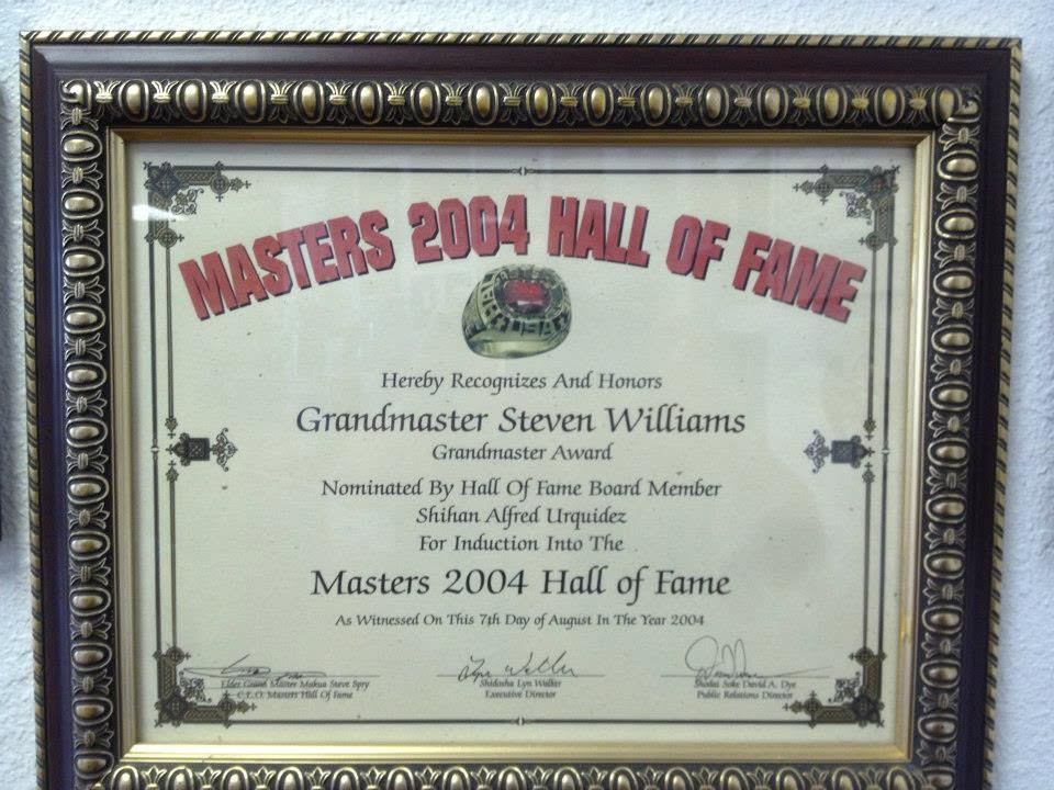 2004 Hall of Fame Induction certificate, Grandmaster Steven Williams